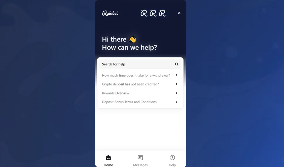 Rainbet support